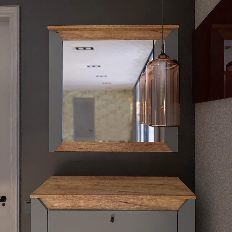 Зеркало на стену Эверест Нордик-800 Дуб крафт Золотой/Графитовый (104368)