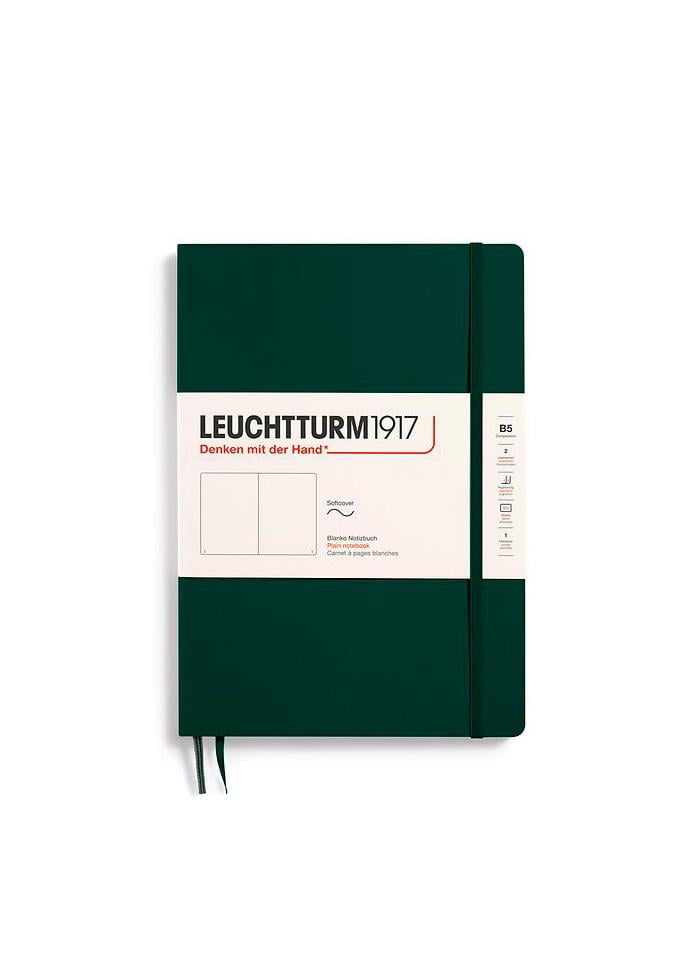 Блокнот Leuchtturm1917 мягкая обложка Composition B5 чистые листы Forest Green (370308) Блокнот Leuchtturm1917 мягкая обложка Composition B5 чистые листы Forest Green (370308)