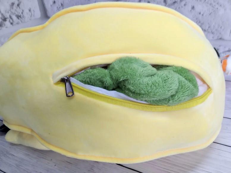 Игрушка мягкая Банан сердитый для детей и взрослых 3в1 Желтый - фото 4