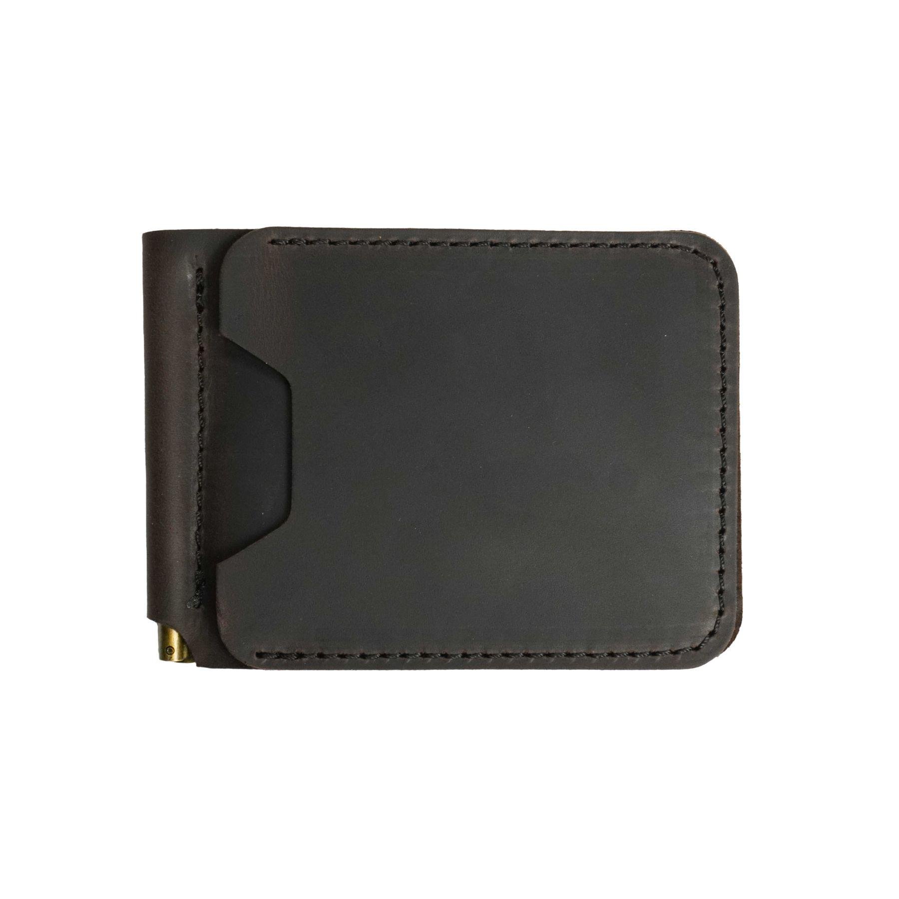 Зажим для денег Crazy Horse Классический кожаный MC-01 Шоколад