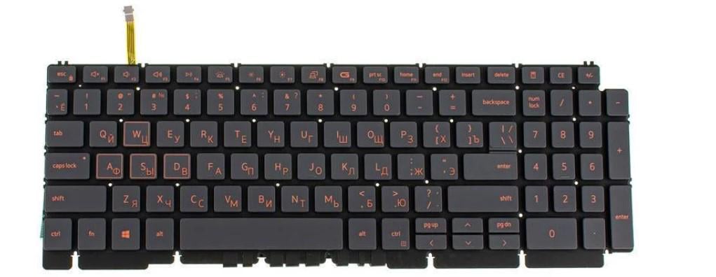 Клавиатура для ноутбука Dell G15 5510/5515/rus/без кадра/подсветка клавиш Red/Black (181575)
