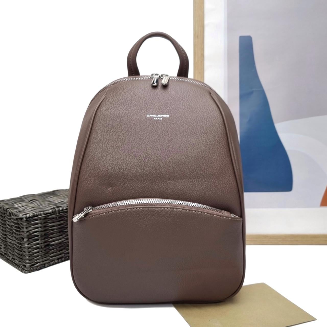 Рюкзак жіночий DavidJones екошкіра Коричневий (CM6734 brown)