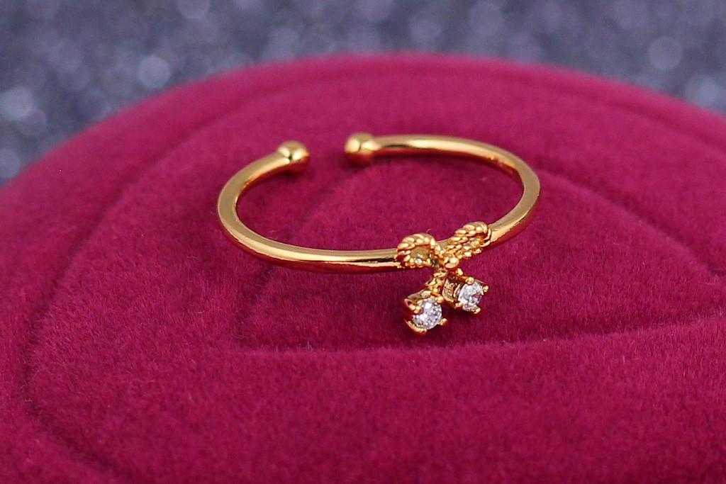 Кольцо Xuping Jewelry детское раздвижное вишенка с бантиком р. 14 Золотистый (2340442825) - фото 2 Кольцо Xuping Jewelry детское раздвижное вишенка с бантиком р. 14 Золотистый (2340442825) - фото 2