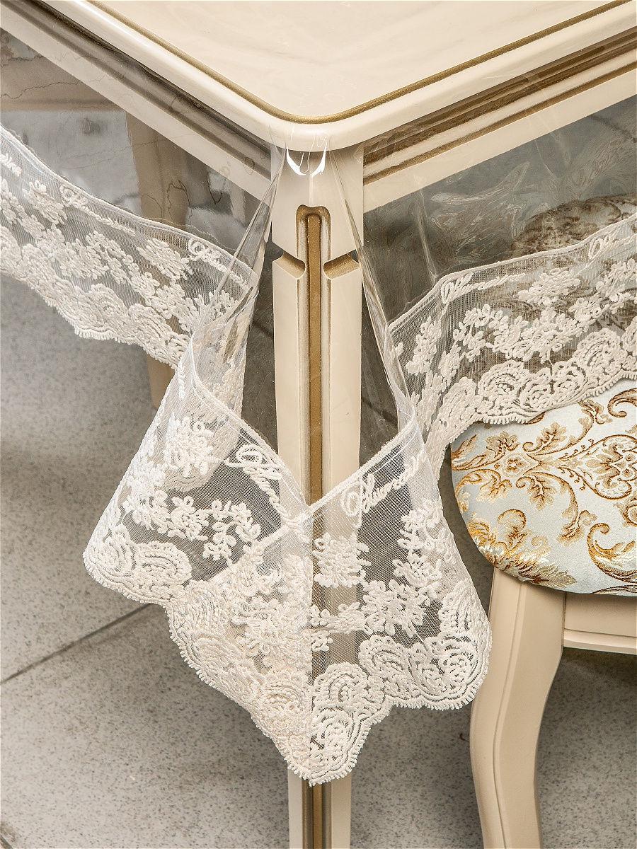 Скатерть с кружевом Blumarine силиконовая прямоугольная 160x260 см (1006M-p4)