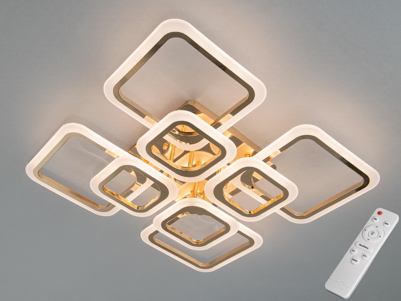 Люстра светодиодная EcoLed 110W A8060/4+4G Золотой