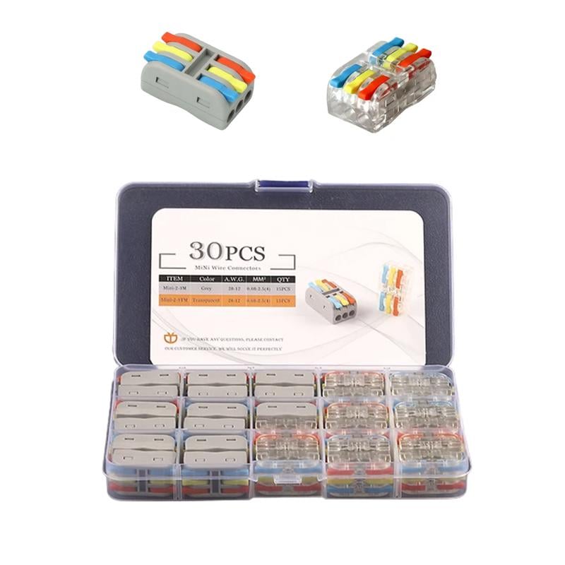 Набор клемм Tactix 2 вида 0,08-4 мм2 32А проходная одинарная 30 шт. Разноцветный (CT2-3M-30box)