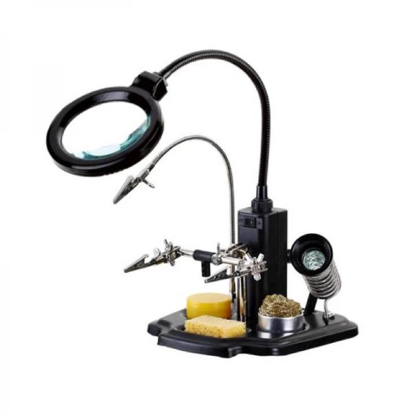 Держатель Третья рука ZD-10Y 3Х 90 мм c Led (210054-14)