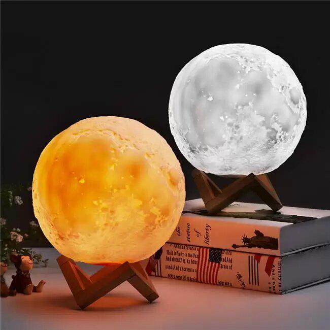 Светильник-ночник 3D Moon Lamp Луна на сенсорном управлении беспроводной - фото 2