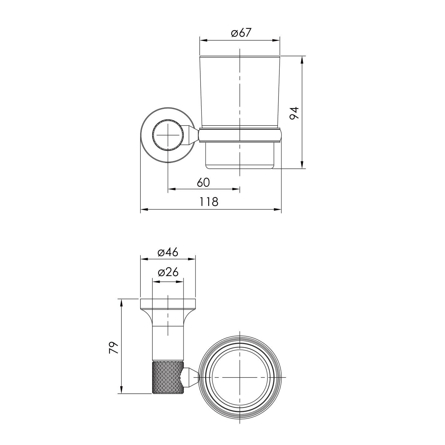 Стакан для зубных щеток настенный Imprese BRENTA ZMK091908230 Серый (77815) - фото 2