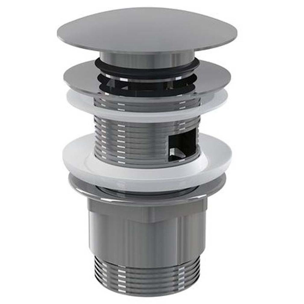 Донний клапан натискний для раковини Alca Plast A392C із переливом Хром (91298)