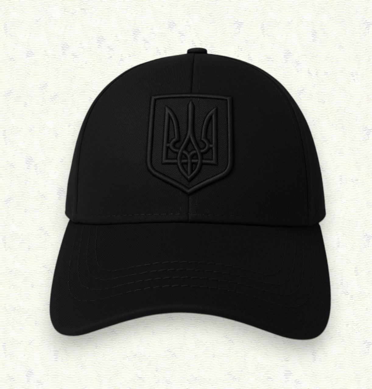 Бейсболка 3D Тризуб котон Чорний (7001) - фото 2