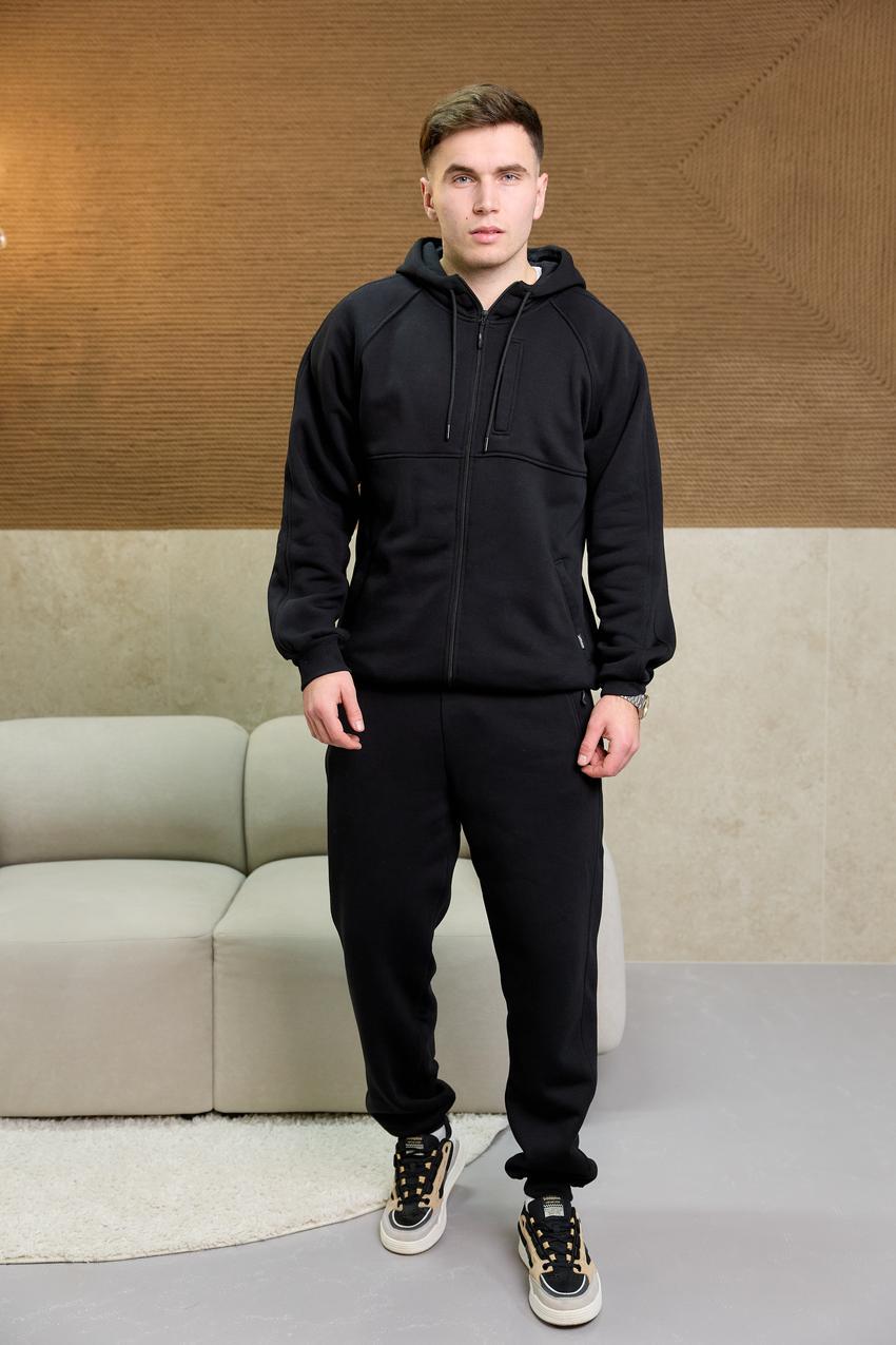 Костюм мужской М209.4 на флисе L Черный (30665211) - фото 1 Костюм мужской М209.4 на флисе L Черный (30665211) - фото 1