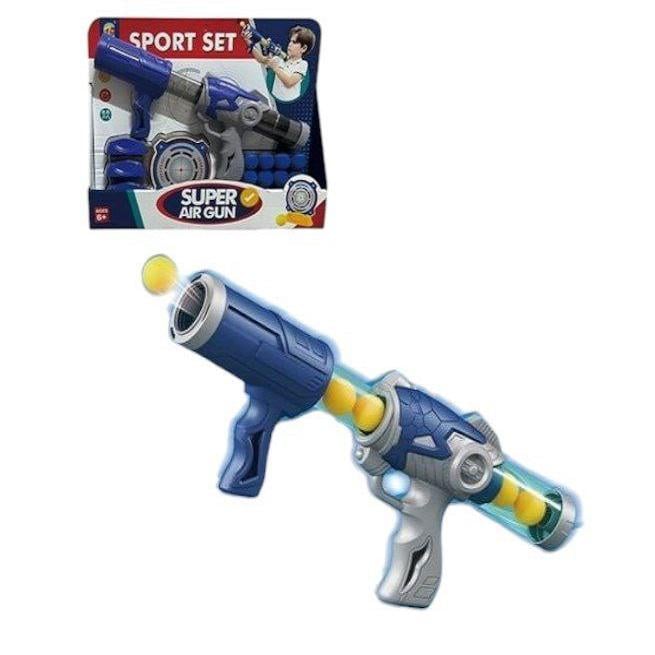 Бластер с мягкими шариками/мишенями и помповым механизмом/12 шариков в комплекте (155615) Бластер с мягкими шариками/мишенями и помповым механизмом/12 шариков в комплекте (155615)