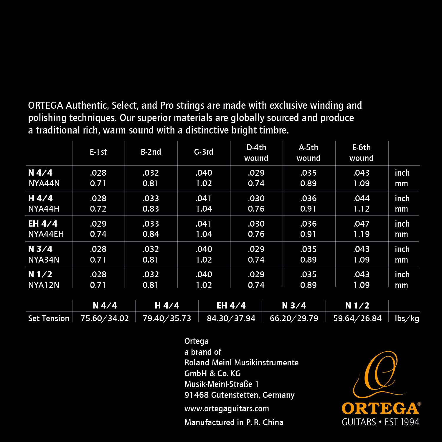 Струны для классической гитары Ortega Custom Authentic Regular Nylon NYA44N Normal Tension (128064) - фото 2