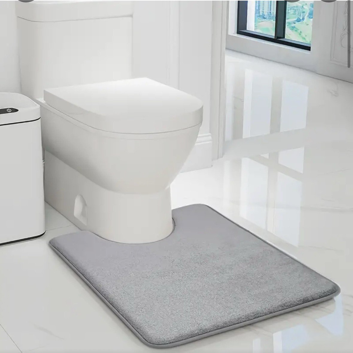 Набор ковриков в ванную и туалет Smooth Premium Memory Foam 2в1 80х50/60х50 см Серый (NK2in1Smooth0002) - фото 3 Набор ковриков в ванную и туалет Smooth Premium Memory Foam 2в1 80х50/60х50 см Серый (NK2in1Smooth0002) - фото 3