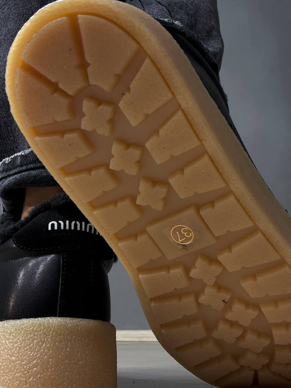 Кеды женские Hengji 632-1 утепленные кожаные с замшей на меху р. 36 Черный (5374) - фото 5