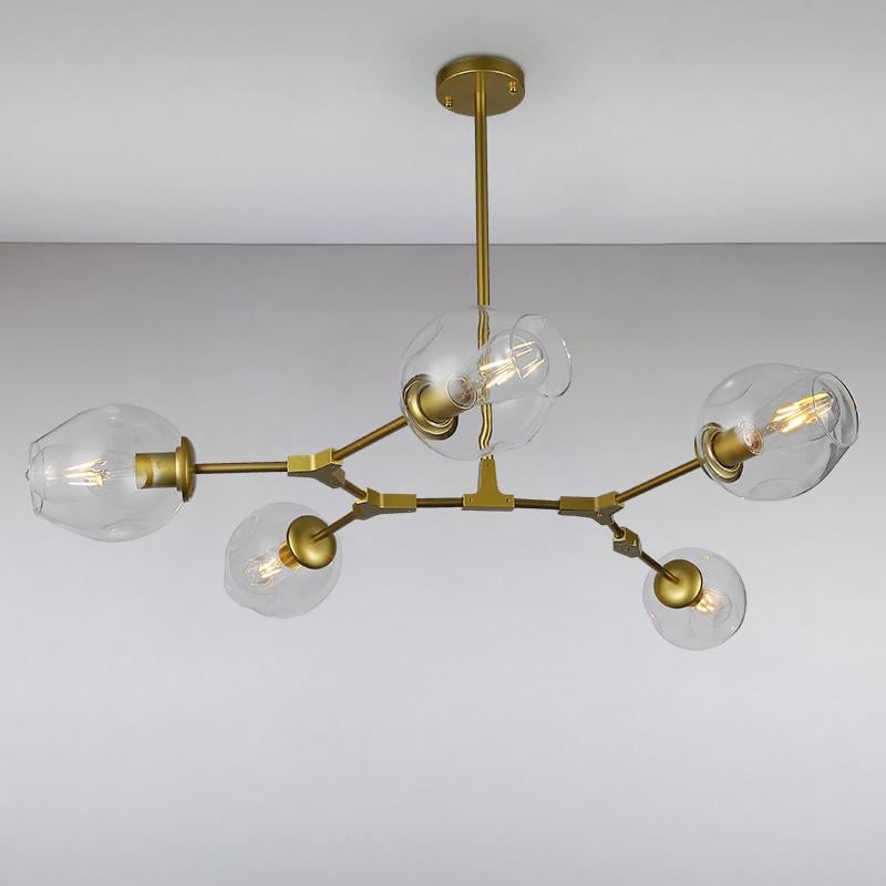 Люстра подвесная молекула Light House LS-15226-5 GD+CL на пять ламп Золото