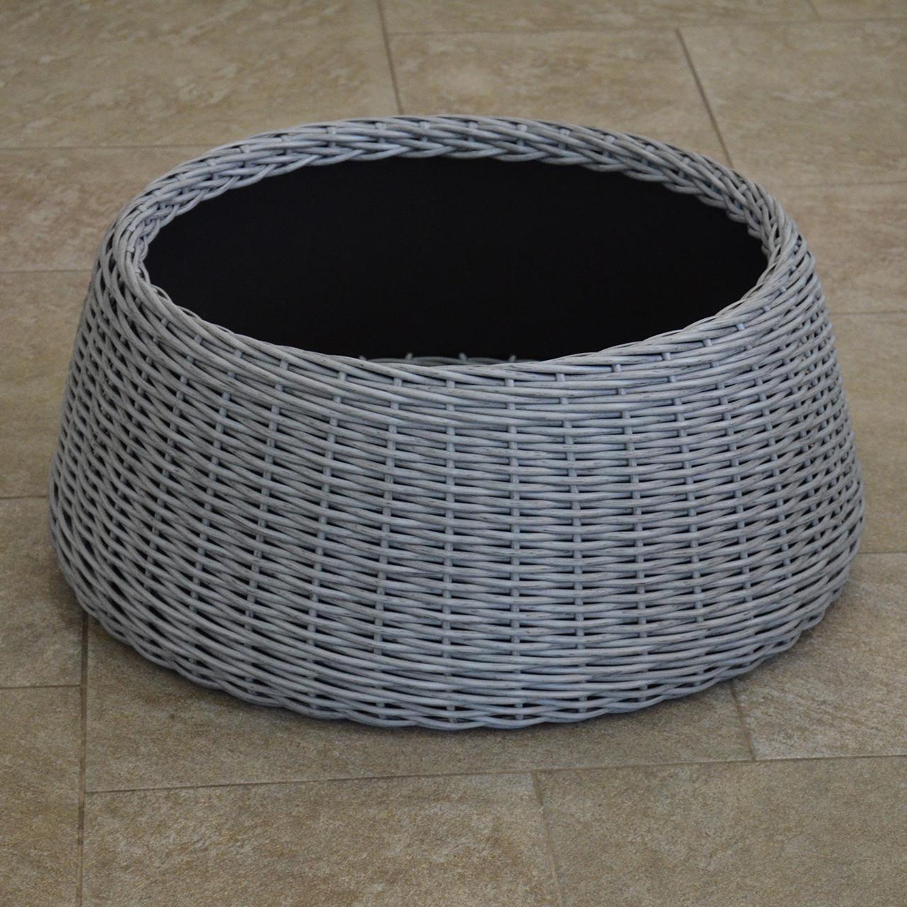 Підставка-спідниця під ялинку плетена зі штучного ротанга/ручної роботи XL Сірий (23296113) - фото 3