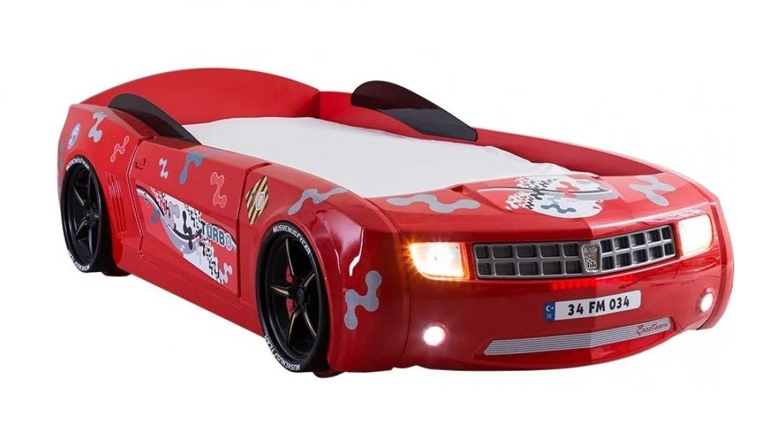 Ліжко-машина Super Car Camaro з пультом ДУ підсвічуванням та звуковими ефектами Червоний