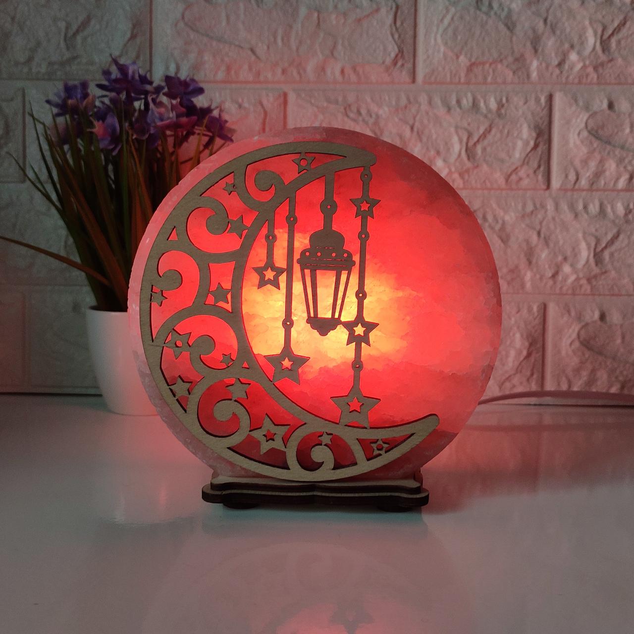 Соляной светильник Луна и фонари (KБ-00026-r)
