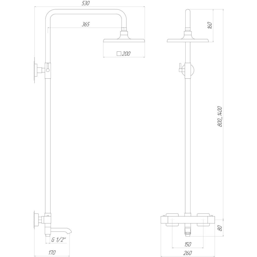 Душевая система Globus Lux Termostatic Q GLM-0041T (GSR-000018474) - фото 5