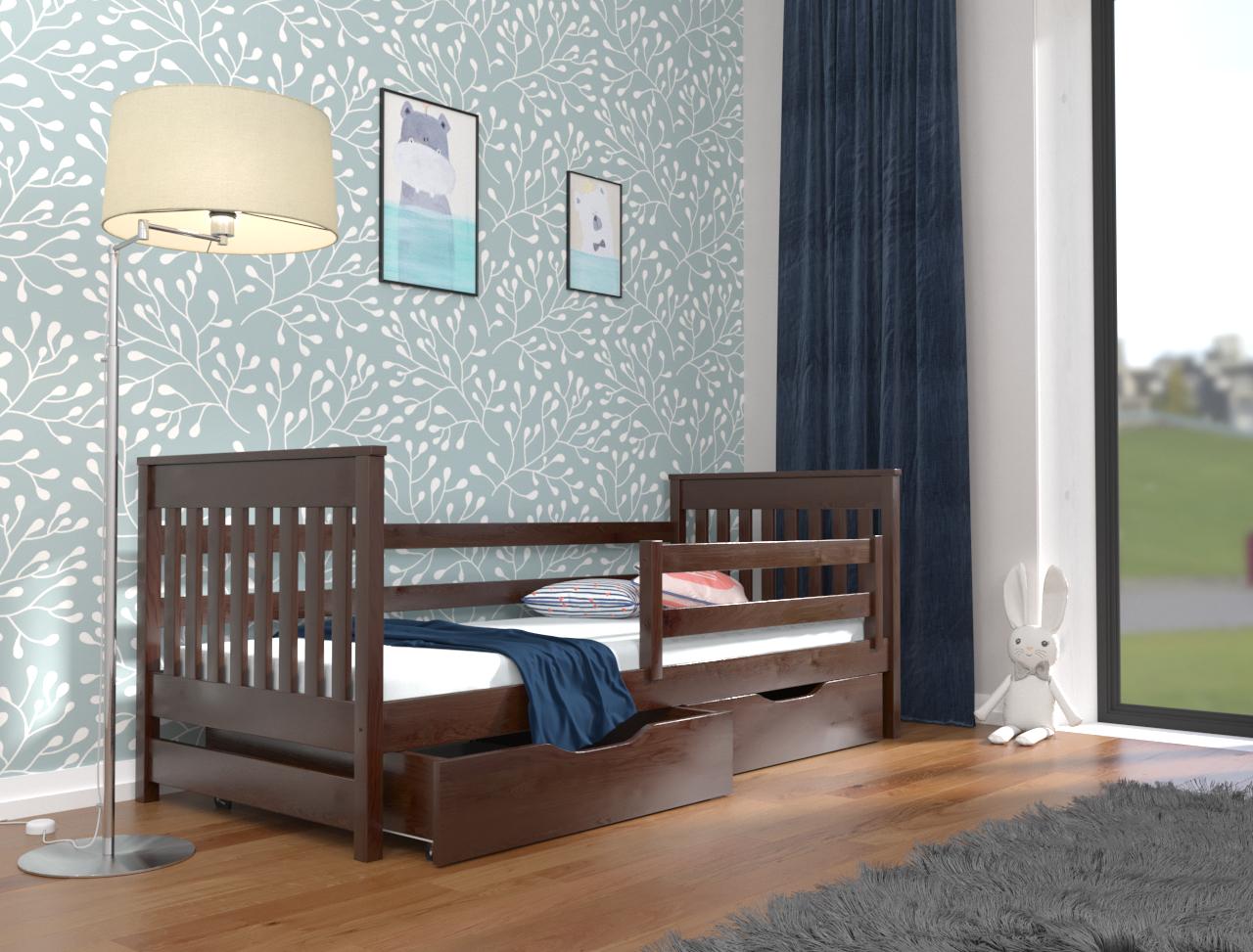 Кровать в детскую односпальную Luna mebli Адель 80x200 см Орех темный (38582)