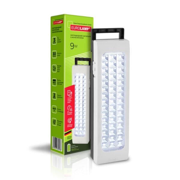 Светильник аварийный Eurolamp светодиодный с аккумулятором 9W с солнечной батареей (24405894)