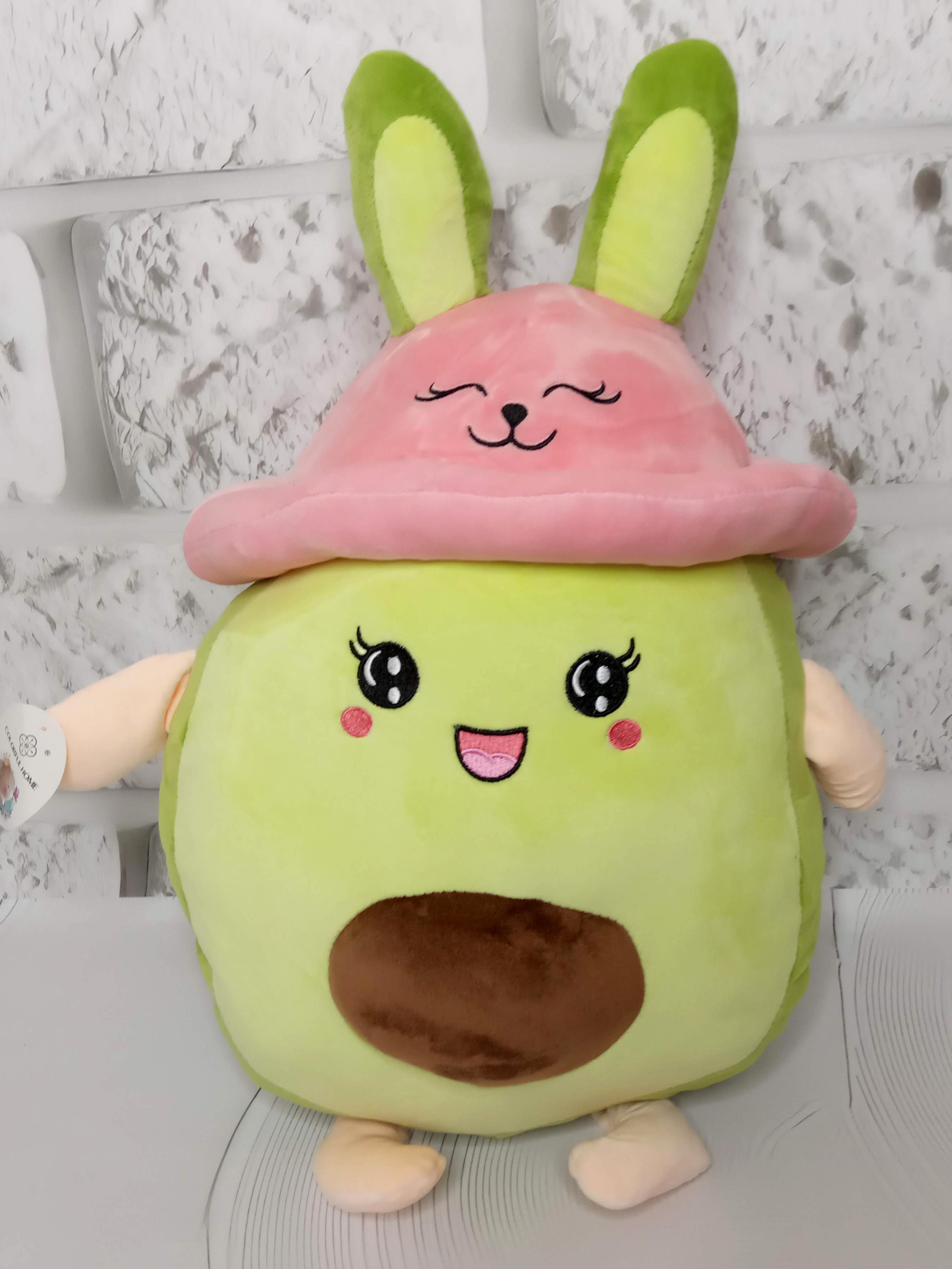 Мягкая игрушка Авокадо в розовой шапочке и пледом внутри (15167881)