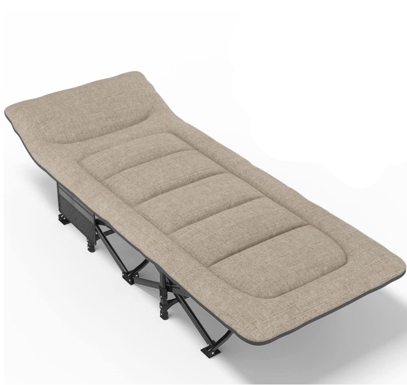 Шезлонг раскладной WCG CC-S07 с матрасом и подушкой Черно-серый (CC-S071) - фото 3