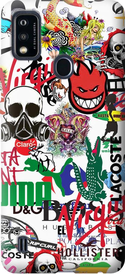 Чехол на ZTE Blade A51 Many different logos (4022u-2506-42517)