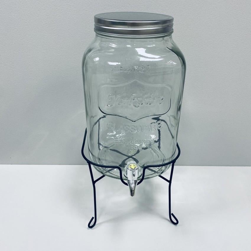 Лимонадник стеклянный S&T с металлической крышкой на подставке для напитков 8 л (4435) - фото 2 Лимонадник стеклянный S&T с металлической крышкой на подставке для напитков 8 л (4435) - фото 2