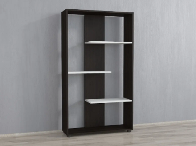Стелаж для книг підлоговий Венге темний/Білий (P122д) - фото 1 Стелаж для книг підлоговий Венге темний/Білий (P122д) - фото 1