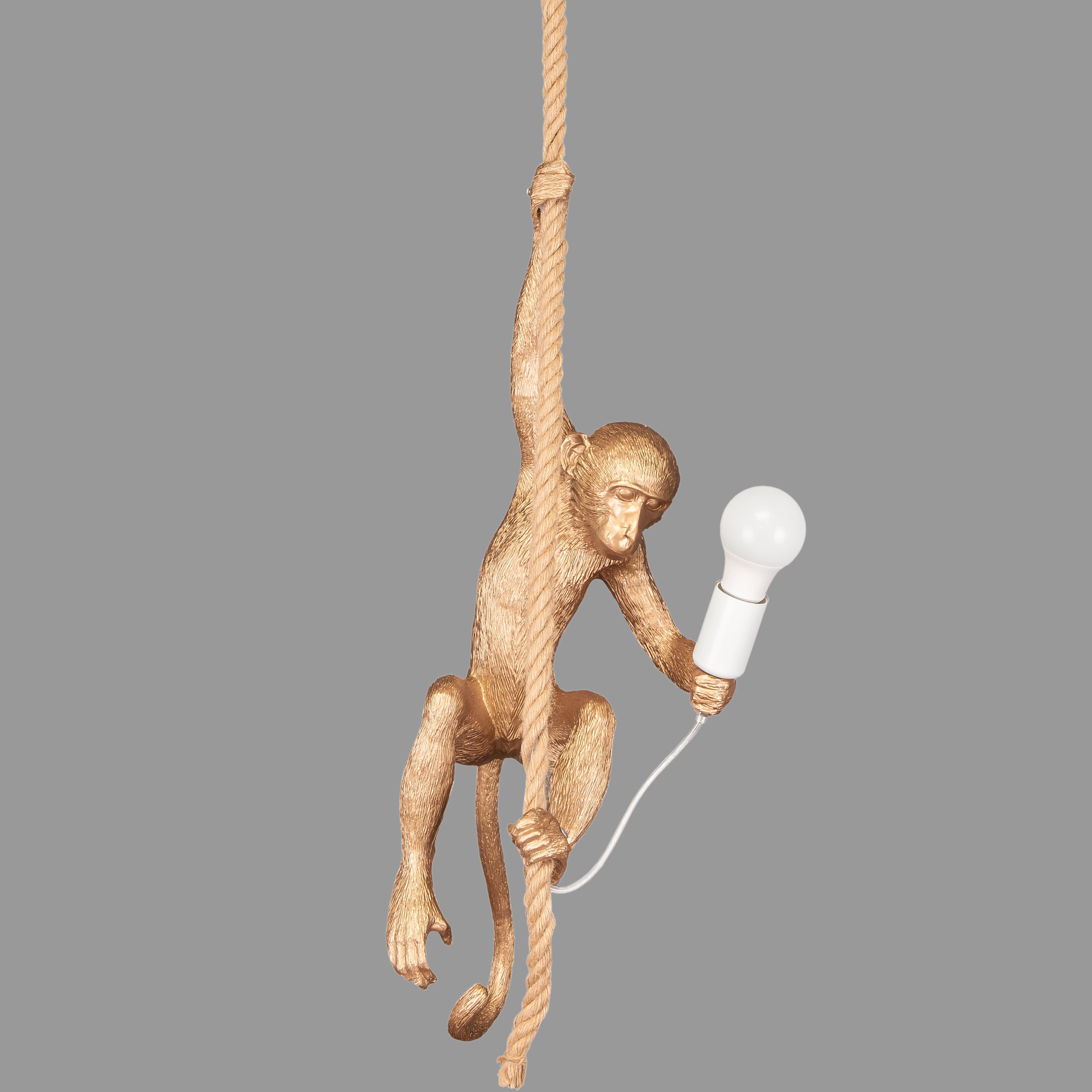 Светильник подвесной Обезьянка на канате Золотой (909-VXL8051-1 GD)