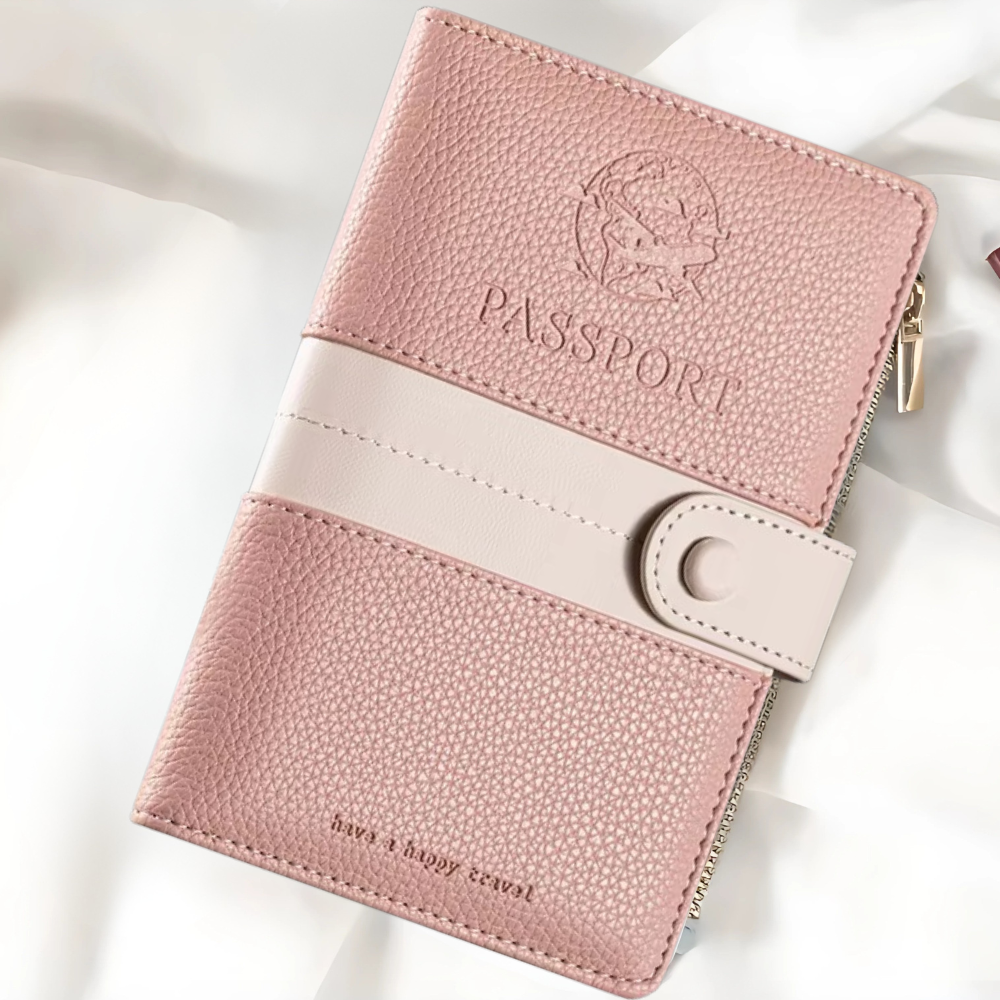 Обложка холдер для паспорта дорожный для удостоверения паспорта банковских карт билетов и документов Розовый