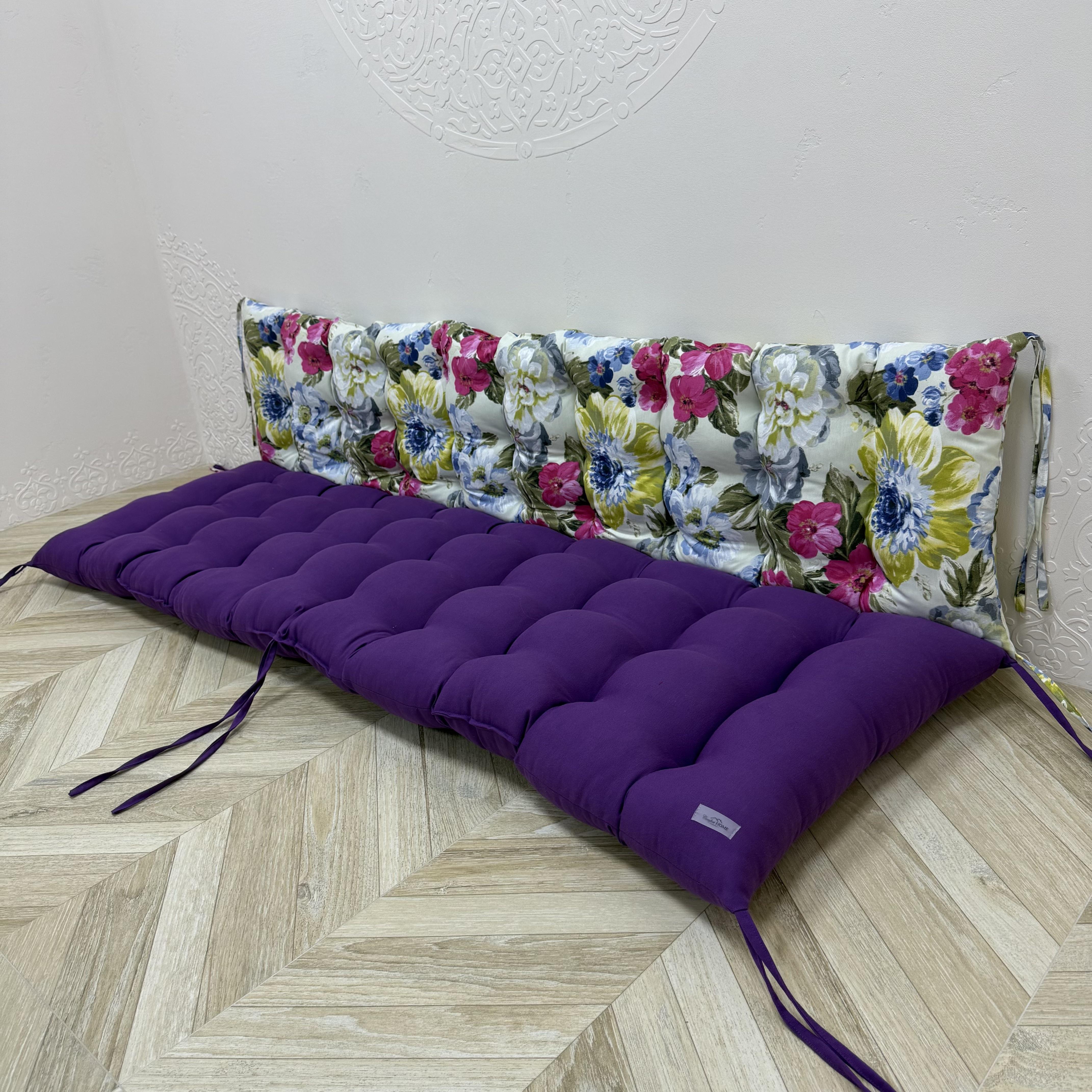Подушка Comfort Home Bouquet crimson на поддоны/качели/каркасы/садовая мебель комбинированная 150х50х50 см
