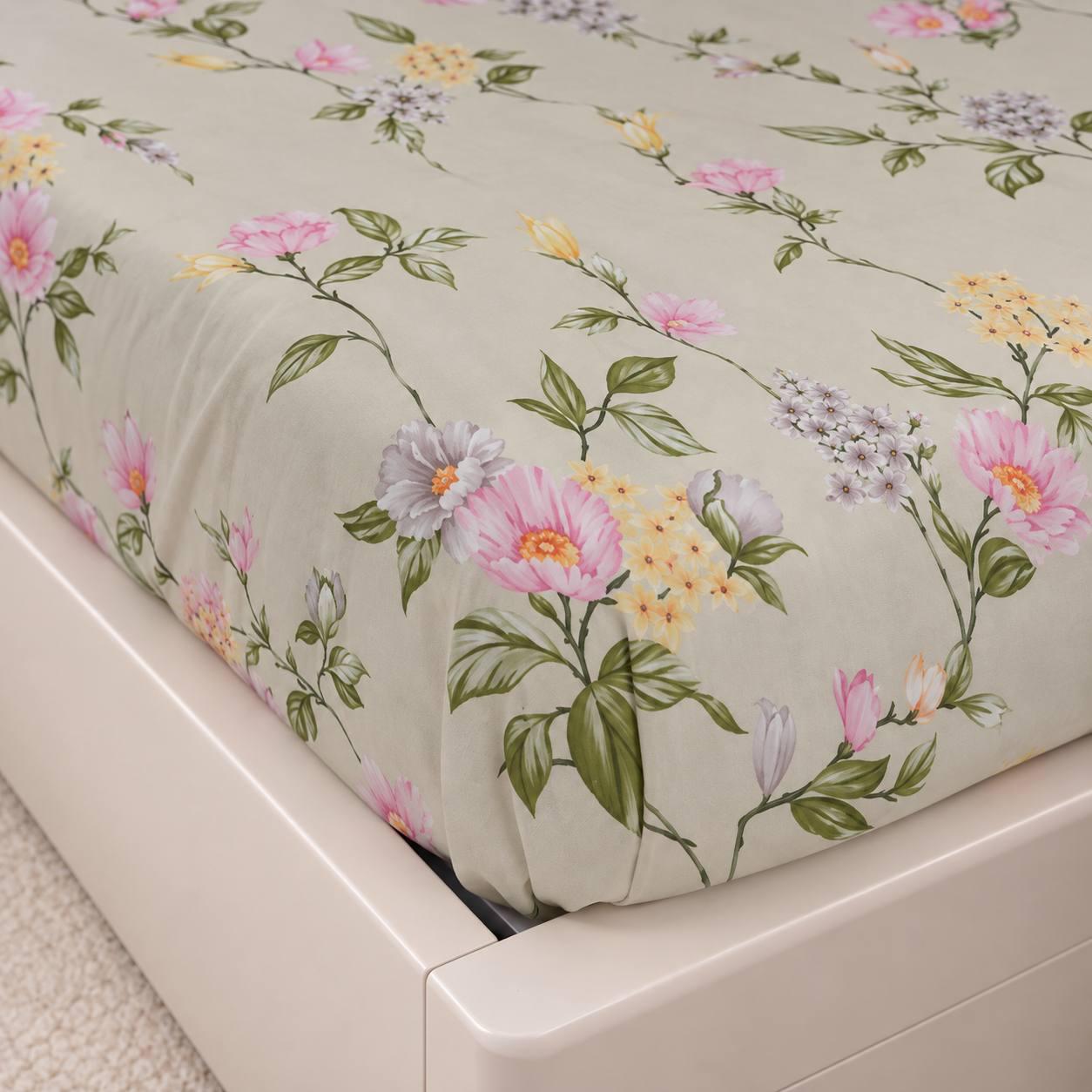 Простынь на резинке PaniPava Floral Watercolor бязь 100х200х25 см (92109859)