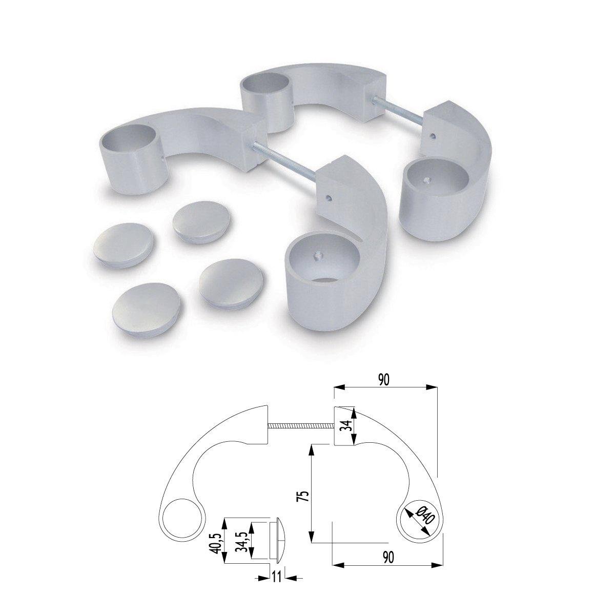 Комплект для ручки АК-2025 Тип равлик Сірий (646-3) - фото 2