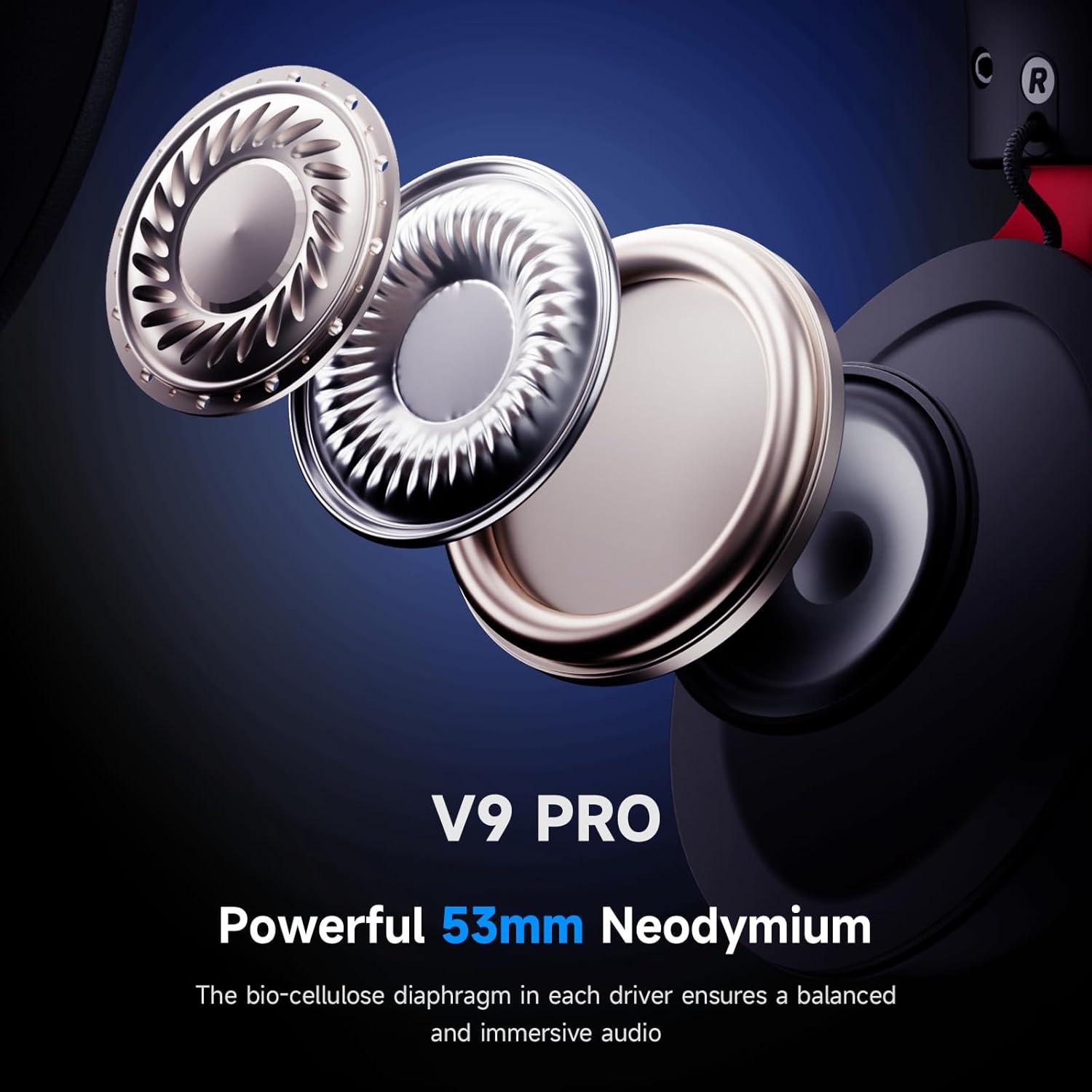 Навушники бездротові Mchose V9 Pro Black/Red - фото 2 Навушники бездротові Mchose V9 Pro Black/Red - фото 2