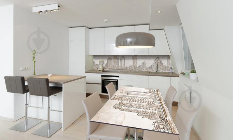 Наклейка виниловая на стол Zatarga «Нарисованные Небоскребы» 600х1200 мм Z180850st