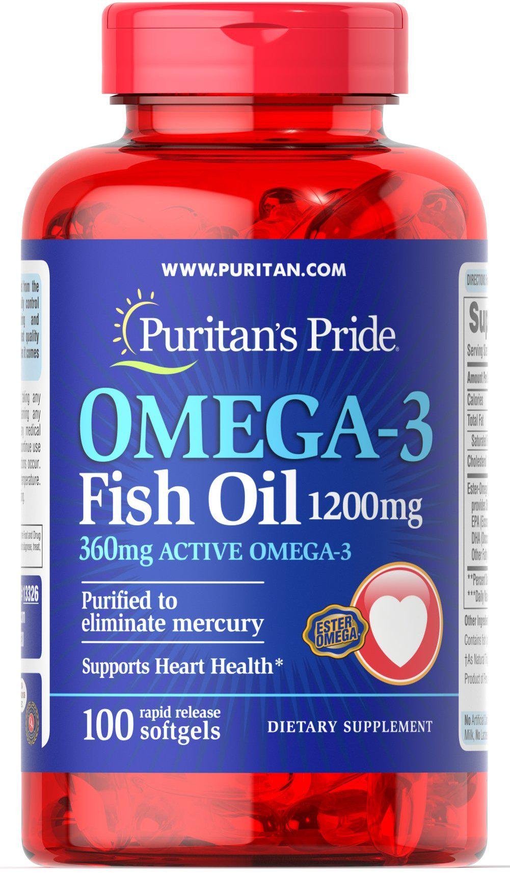 Вітаміни Omega-3 Fish Oil 1200 мг 100 капсул