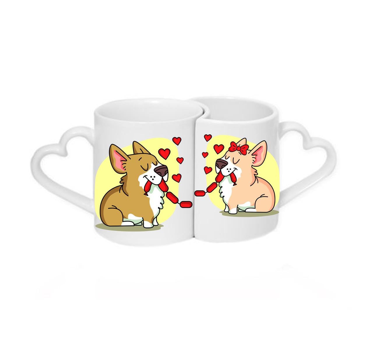 Парные чашки Собачки Белый (ПЧ021)