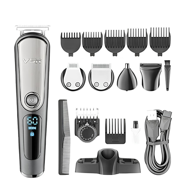 Машинка для стрижки VGR V-105 5в1 с LED дисплеем (0068)