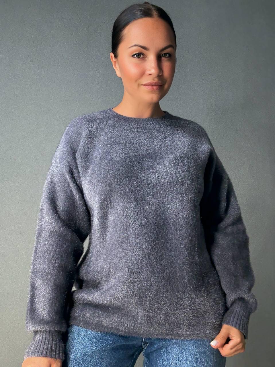 Светр жіночий Fancy Matinee 5977 ангора базовий OS Графіт (5038) - фото 5 Светр жіночий Fancy Matinee 5977 ангора базовий OS Графіт (5038) - фото 5