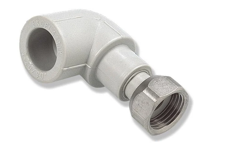 Уголок переход с накидной гайкой Wavin Ekoplastik 20 мм G-3/4 90° (SKOM02025X)