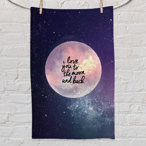 Полотенце с принтом I love you to the moon and back 80x50 см (PLM_21M030)