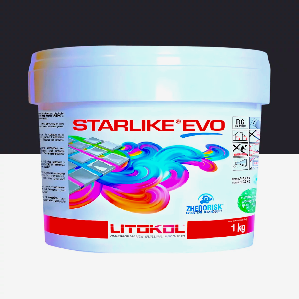 Затирка для плитки Litokol Starlike EVO 140 двокомпонентна епоксидна 1 кг Графітовий
