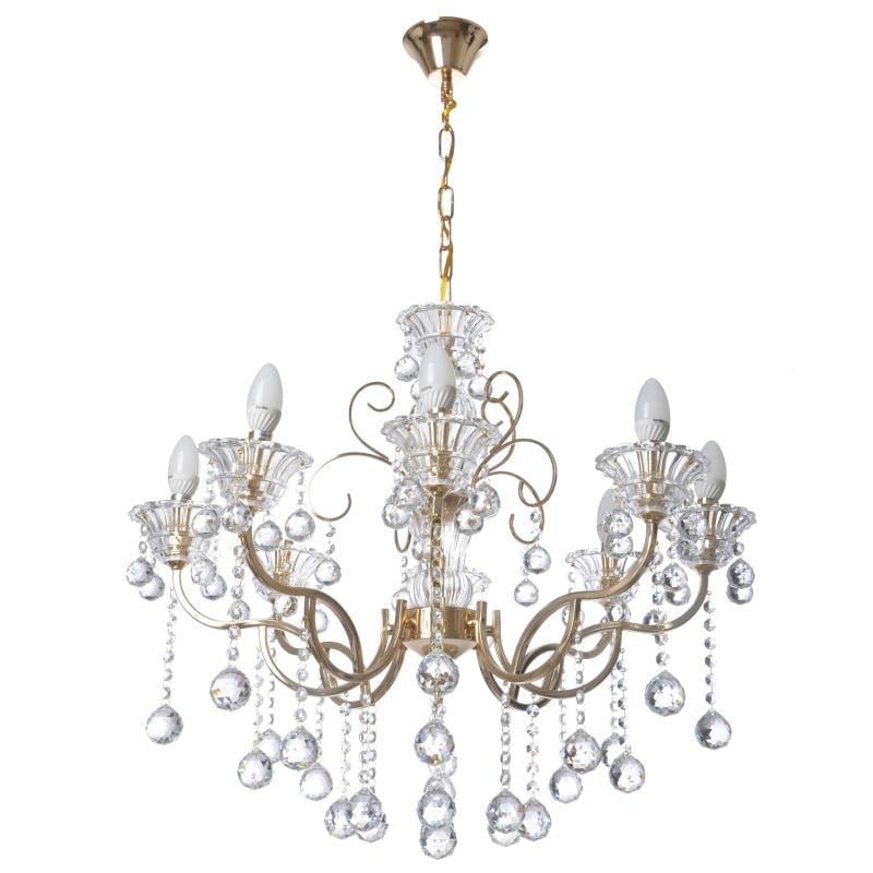 Люстра свеча подвесная прованс хрустальная Brille BCL-656S/8 E14 FGD