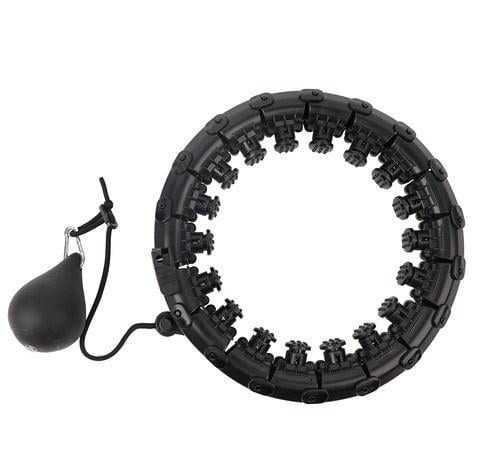 Обруч умный с грузом и массажными шипами для похудения Черный Обруч умный с грузом и массажными шипами для похудения Черный