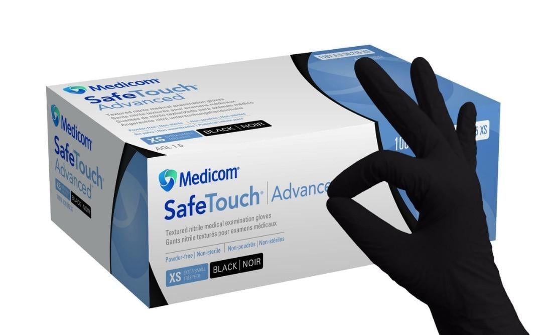 Перчатки Medicom SafeTouch нитриловые M 100 шт.Black (MYS _GPA)