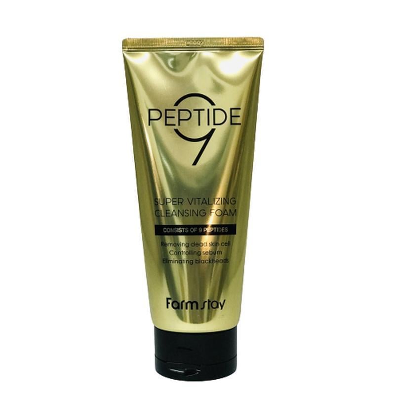 Пенка для умывания лица Farmstay Peptide 9 Super Vitalizing Cleansing Foam с пептидами 180 мл (8809480773662)